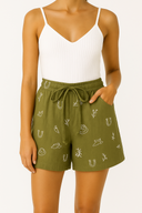 Lady Jane Spinifex Embroidered Linen Shorts