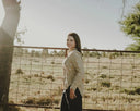 Desert Sand Lady Jane Embroidered Organic Linen Long Sleeve Shirt
