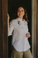 White Kingfisher Organic Embroidered Linen Shirt