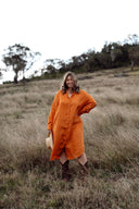Orange Rust Everyday Organic Linen Dress