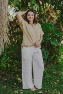 Outback White Organic Linen Pants