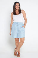Sky Blue Organic Linen Shorts