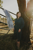 Sky Blue Organic Linen Scarf