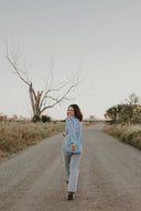 Sky Blue & White Stripes Long Sleeve Linen Shirt