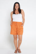 Orange Rust Organic Linen Shorts