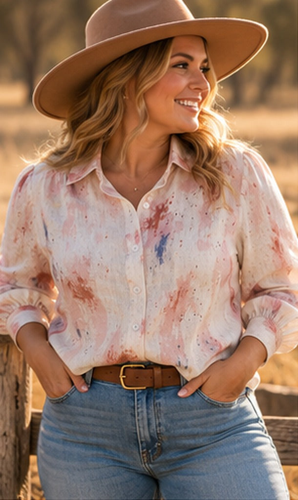 The Painted Lady Linen Blouse