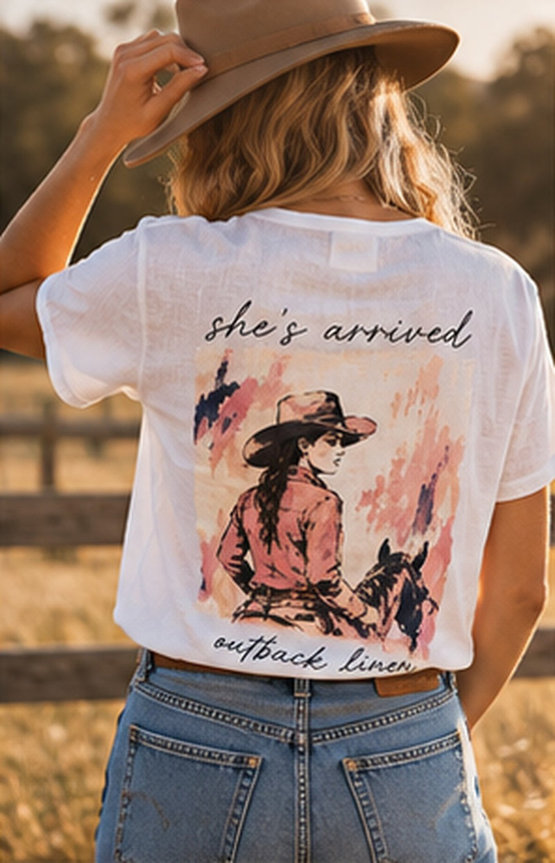 The She’s Arrived Linen Tee