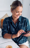 Rural Outback Midnight Embroidered Linen Shirt