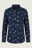 Lady Jane Outback Eclipse Navy Embroidered Organic Long Sleeve Linen Shirt