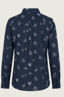Lady Jane Outback Eclipse Navy Embroidered Organic Long Sleeve Linen Shirt