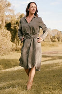 Spinifex Green Everyday Organic Linen Dress