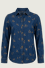 Lady Jane Denim Dark Embroidered Long Sleeve Shirt