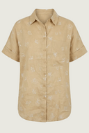 Lady Jane Desert Sand Organic Linen Short Sleeve Shirt