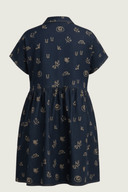 Lady Jane Dark Denim Embroidered Dress