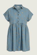 Lady Jane Denim Sky Blue Embroidered Dress