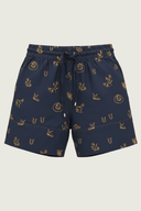 Lady Jane Denim Dark Embroidered Shorts