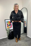 Rural Outback Black Embroidered Linen Shirt