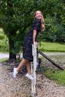 Rural Outback Black Embroidered Short Sleeve Dress