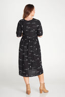 Rural Outback Black Embroidered Short Sleeve Dress