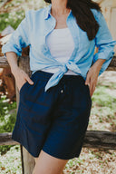 Everyday Outback Navy Eclipse Organic Linen Shorts
