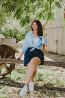 Everyday Outback Navy Eclipse Organic Linen Shorts