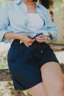 Everyday Outback Navy Eclipse Organic Linen Shorts
