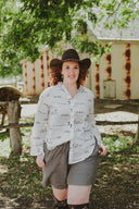 Rural Outback White Embroidered Long Sleeve Linen Shirt