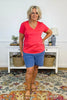 Organic Cotton V-Neck T-Shirt in Desert Rose