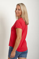 Organic Cotton V-Neck T-Shirt in Desert Rose