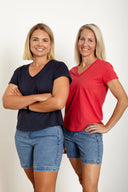 Organic Cotton V-Neck T-Shirt in Desert Rose