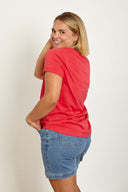 Organic Cotton V-Neck T-Shirt in Desert Rose