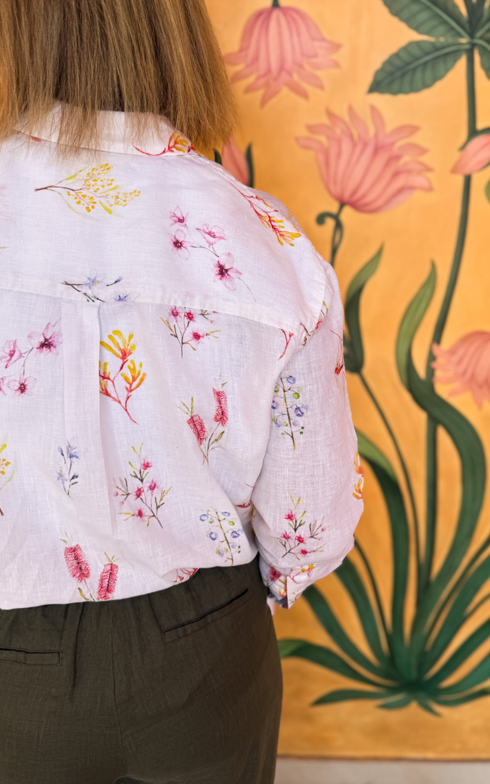 Outback Flora Long Sleeve Organic Linen Shirt
