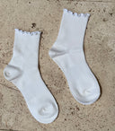 Scalloped Merino Wool Socks