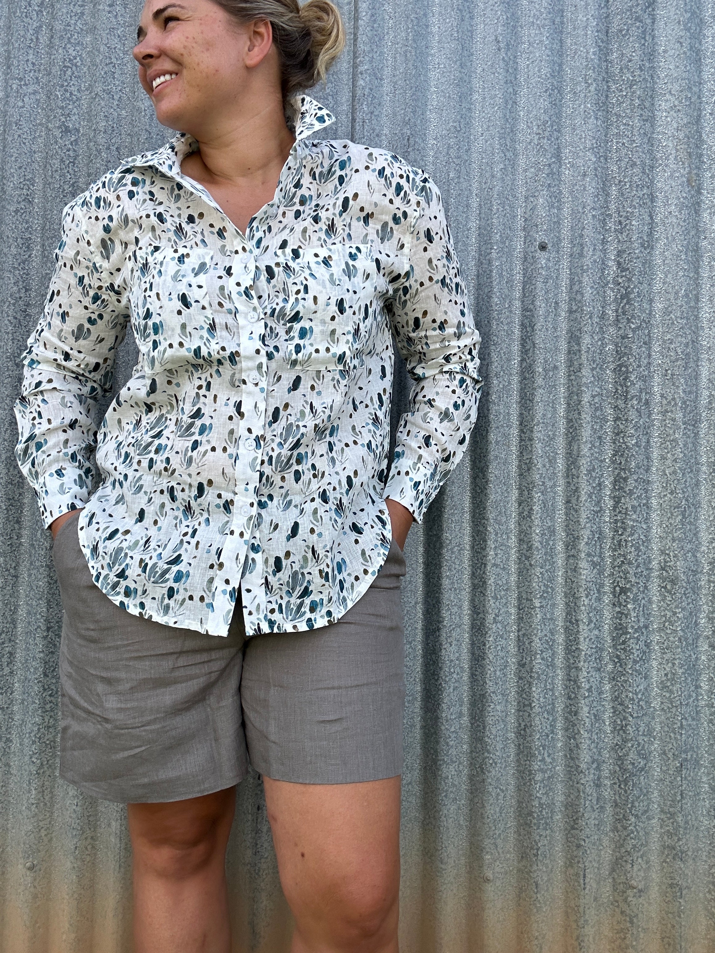Atlas Blue Organic Linen Shirt