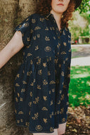 Lady Jane Dark Denim Embroidered Dress