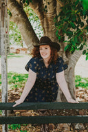 Lady Jane Dark Denim Embroidered Dress