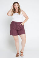 Mystic Plum Organic Linen Shorts