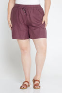 Mystic Plum Organic Linen Shorts