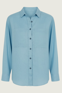 Everyday Sky Blue Organic Linen Long Sleeve Shirt