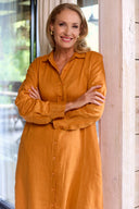 Orange Rust Everyday Organic Linen Dress