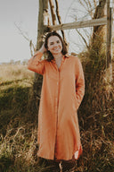 Orange Rust Everyday Organic Linen Dress