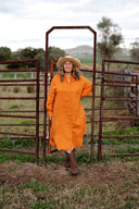Orange Rust Everyday Organic Linen Dress