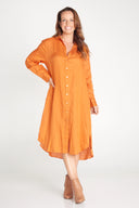 Orange Rust Everyday Organic Linen Dress