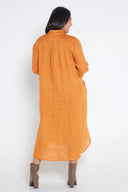 Orange Rust Everyday Organic Linen Dress