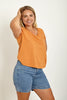 Organic Cotton V-Neck T-Shirt in Orange Rust