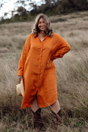 Orange Rust Everyday Organic Linen Dress