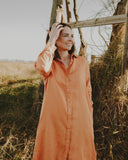 Orange Rust Everyday Organic Linen Dress