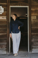 Everyday Outback Eclipse Navy Organic Linen Long Sleeve Shirt