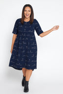 Rural Outback Eclipse Short Sleeve Organic Linen Dress