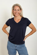 Organic Cotton V-Neck T-Shirt in Outback Eclipse